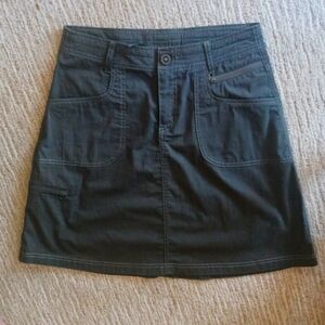 Kuhl Skirt Womens Sz 2 Gray Vala A-Line Cargo Cotton Blend Hiking Outdoors Gorp